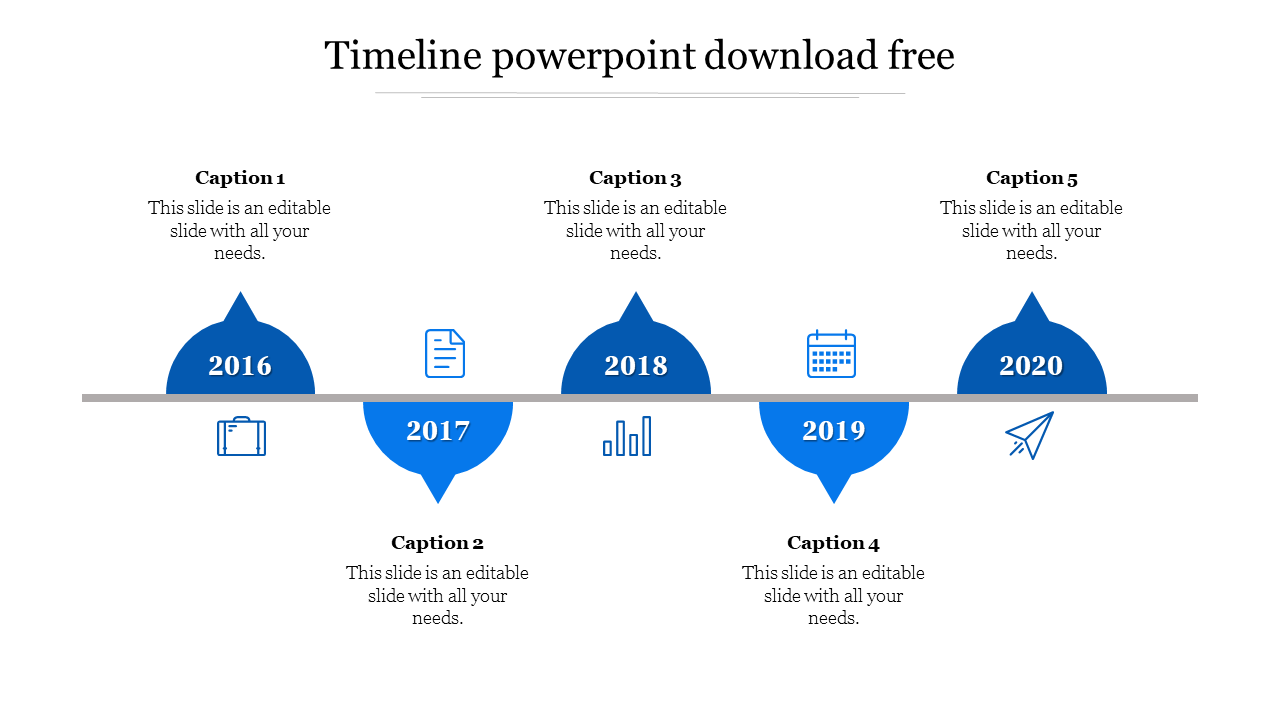 timeline powerpoint download free-Blue